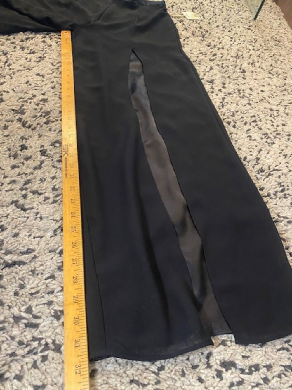 Vintage NWT Dress/ Evening Pants sheer Chiffon w/ lining Black size 14 Wide Leg - Picture 14 of 16